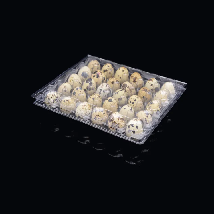 ウズラの卵のための4穴PET透明長方形プラスチック卵トレイプラスチックウズラの卵トレイ