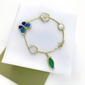 Pulsera <span class=keywords><strong>de</strong></span> <span class=keywords><strong>la</strong></span> <span class=keywords><strong>Suerte</strong></span> con Forma <span class=keywords><strong>de</strong></span> Trébol <span class=keywords><strong>de</strong></span> Cuatro Hojas, Diseño Animal, Chapado en Oro <span class=keywords><strong>de</strong></span> Alta Calidad, Unisex, Regalo, Novedad 2026 - Product Image 3