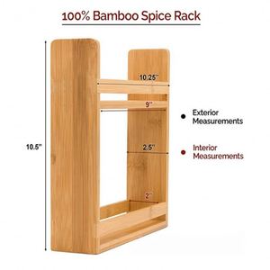Factory Direct Bamboo High Quality <b>Kitchen</b> Shelf Tiered Bamboo Spice Rack Organizer - Product Image 5