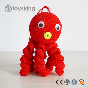 Muñeco de <span class=keywords><strong>Pulpo</strong></span> de Peluche Amigurumi Hecho a Mano 100% con Hilo de Algodón Ecológico, Juguete de Ganchillo para Bebés - Product Image 3