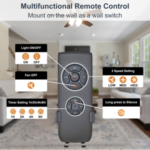 JF-018 điều khiển từ xa quạt trần Đèn Kit AC 110/120V 220/240V Thời gian chuyển đổi tốc độ gió Transmitter điều chỉnh học tập mã - Product Image 5