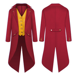 Kids Formal Ringmaster Tailcoat Halloween Costume Boys Jacket Vest Gold Buttons Steampunk Cosplay Party <strong>Dress</strong> Role Play Suits - Product Image 6