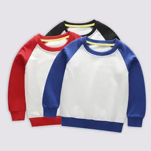 Miễn Phí Vận Chuyển Mùa Xuân Mùa Thu Tùy Chỉnh Dài Tay Áo Trẻ Em T Shirts 100% Cotton Đồng Bằng Trẻ Em Mồ Hôi Áo Cho Tùy Chỉnh In Ấn