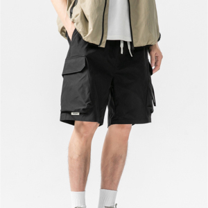 Pantalones cortos de cinco puntos de marca de moda callejera nueva de verano para hombre, pantalones cortos de tendencia holgados cómodos con múltiples bolsillos y cierre de cintura elástica - Product Image 5