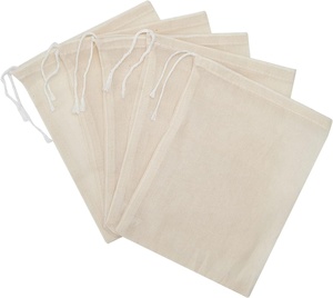 Bolsa de Almacenamiento de Alimentos Reutilizable de Muselina de Algodón Delgada con Cordón y Logotipo Personalizado a Precio de Fábrica - Product Image 1