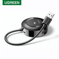 UGREEN CR106 Hub USB 2.0 4 ports Adaptateur multifonctionnel ABS Station d'accueil pour transfert de données rapide avec câble d'extension USB