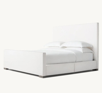 Sassanid OEM nouveauté lit rembourré Paris classique ensembles de chambre à coucher de luxe lit en tissu Modène avec pied