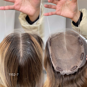 Mini peluca tímida, venta al por mayor, adornos de cabello humano europeo, nudos individuales, nudos de lejía Natural, encaje transparente duradero - Product Image 2