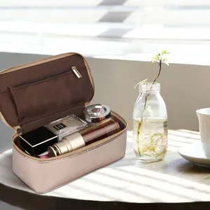 Customized Pu Leather Beauty Organizer Pouch Women Beauty Brush Storage Travel Toiletry Bag Cosmetic Makeup Bags