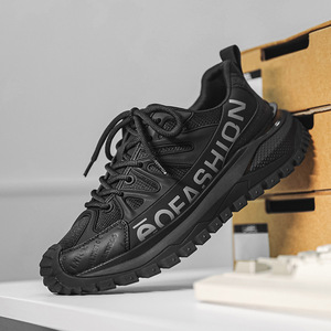 Zapatillas Deportivas de Malla para Hombre, con Suela Gruesa, para Correr al Aire Libre, Color Negro - Product Image 1