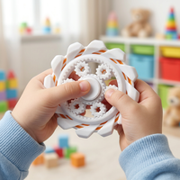 Anneau planétaire créatif imprimé en 3D, Spinner de doigt rotatif, Imprimable en PLA, Personnalisable, Achat en gros, Modèle 3D haute précision
