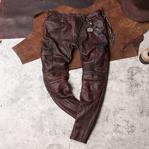 Mens <span class=keywords><strong>Pantaloni</strong></span> di <span class=keywords><strong>Pelle</strong></span> di Cuoio Reale Genuino Della Mucca biker <span class=keywords><strong>Pantaloni</strong></span> Punk <span class=keywords><strong>Pantaloni</strong></span> Jeans biker moto <span class=keywords><strong>Pantaloni</strong></span> - Product Image 3