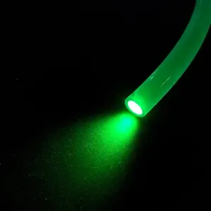 Supplier 8mm 100Meter Roll Packing Polymer PMMA Side Glow Fiber Optic With Clear PVC Jacket Swimming Pool Decoration