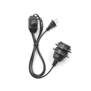 Portalampada <span class=keywords><strong>E27</strong></span> Nero con Interruttore On/Off, Dimmerabile, Cavo 1.8M, AC 110-220V, Attacco a Vite - Product Image 1