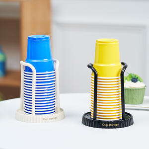 Estante de almacenamiento de vasos desechable multifuncional Portavasos de plástico de escritorio y portavasos Desechable moderno - Product Image 4