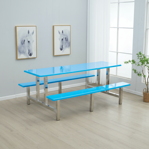 304 Mesa de comedor de acero inoxidable grueso de bajo mantenimiento de 1,2 m - Product Image 1