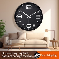 Jam Dinding Analog Quartz 12 Inch 30CM Desain Nordik Tanpa Suara, Bertenaga Baterai, untuk Ruang Tamu Kamar Tidur