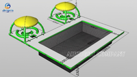 Plateforme de bar flottante sur l'eau, portable, de bonne qualité, gonflable, avec tente de protection