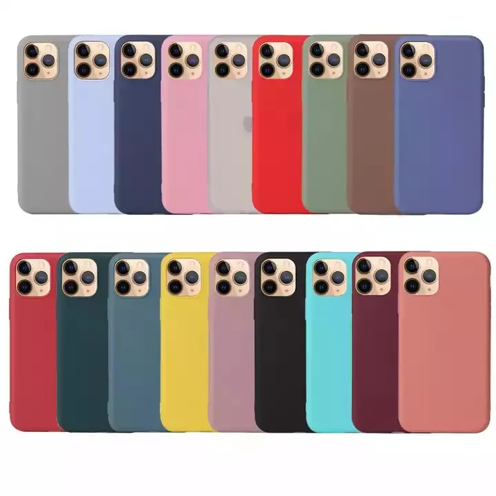 Candy Color Soft Rubber TPU Silicone Back Cover Cell Phone Case For Apple iPhone 12 11 Pro Max