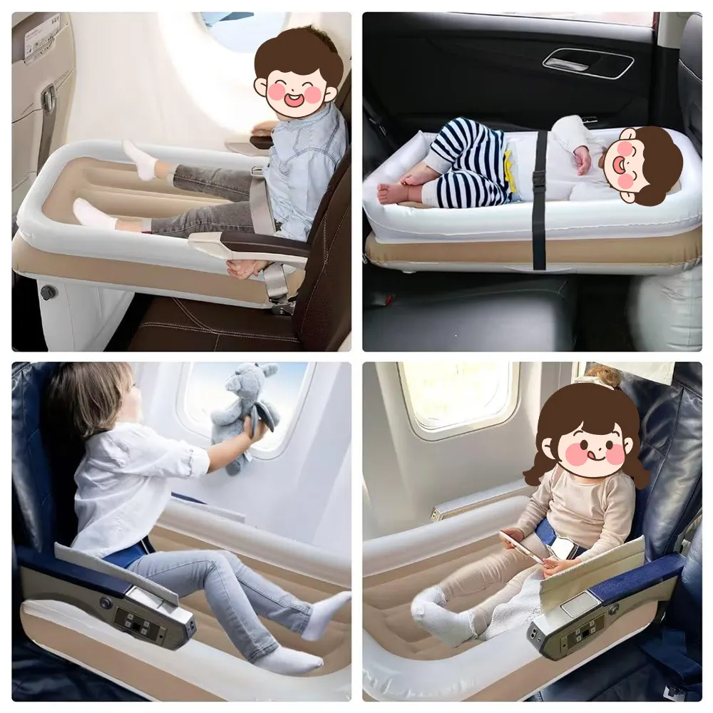 Fábrica Personalizado Assento De Avião Portátil Inflável Baby Travel Car Bed Para Crianças E Criança