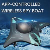 Bateau télécommandé 6 voies avec caméra sous-marine, transmission vidéo en temps réel WiFi, mini bateau télécommandé, connexion APP, jouet