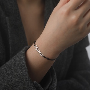 Letters <strong>Mama</strong> Black Red <strong>Bracelet</strong> for Women Braided Adjustable Rope <strong>Bracelet</strong> Fashion Jewelry Mothers Day Gift - Product Image 5