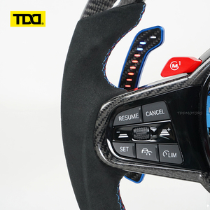 พวงมาลัยคาร์บอนไฟเบอร์แท้ TDD พร้อมไฟ LED สำหรับ BMW CS LCL - Product Image 4