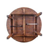 Table ronde en bois massif rustique avec pieds pliables, table de banquet moderne pour mariage, événement, location, table à manger circulaire