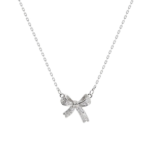 Collana con fiocco in <span class=keywords><strong>argento</strong></span> LT-834 <span class=keywords><strong>925</strong></span> Design leggero di lusso 2025 nuovo stile popolare per l'estate da donna con ciondolo a forma di clavicola di nicchia - Product Image 6