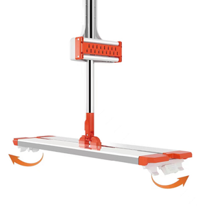 Mocio per disidratazione a quattro strati esteso da <span class=keywords><strong>50CM</strong></span> 360 ° rotazione automatica a rimbalzo senza mani per spremere mocio piatto secco - Product Image 1