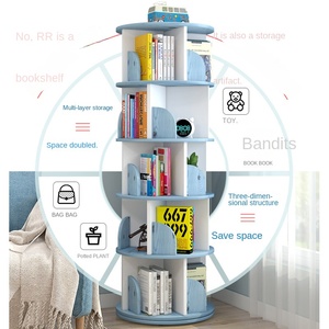 Estantería Giratoria de 360 Grados, Moderna y Minimalista, de <span class=keywords><strong>Madera</strong></span>, para Libros Infantiles, Librería para Estudiantes - Product Image 4