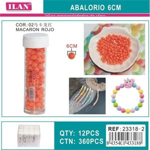 Perline Ilan Abalorio 6Cm Macaron Rosso per Creazione di Gioielli, 12 Pezzi per Tubo - Product Image 3