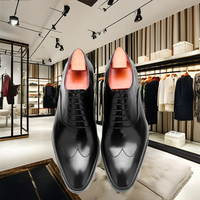 Chaussures Oxford pleine fleur en forme de W de style italien pour hommes 100% cuir de vachette semelle intérieure en PU de haute qualité fermeture à lacets pour l'automne formel