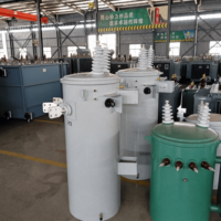 Transformateur de distribution immergé dans l'huile à réservoir cylindrique unique 13,8 kV 240 V/120 V 37,5 kVA 112 kVA 167 kVA 50/60 Hz