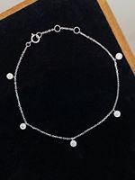 Bracelet ajustable en or massif 18 carats Xinfly avec diamants ronds sertis clos, bijou raffiné sur mesure pour femme