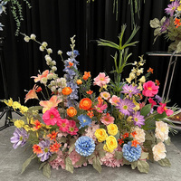 Chemin de Table de Mariage « Jardin de Monet » Personnalisé Fait Main, Arrangements Floraux Artificiels Colorés pour Allées de Pâques et d'Halloween