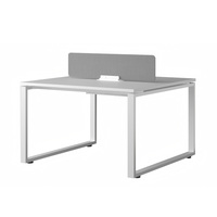 Poste de travail de bureau individuel moderne en bois avec cloison de séparation, bureau d'ordinateur, table de direction blanche pour employés, ensemble de mobilier