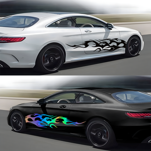 RUIANTE 4PCS Autocollants universels de luxe en vinyle pour carrosserie, jupe latérale, capot et porte, pour voitures, SUV et berlines - Product Image 1