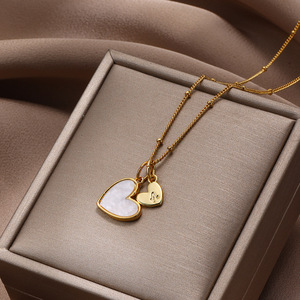 แฟชั่นใหม่ทอง18K ง่าย26ตัวอักษรฟองสร้อยคอสร้อยคอพร้อมจี้สร้อยคอชุบทอง18K - Product Image 6