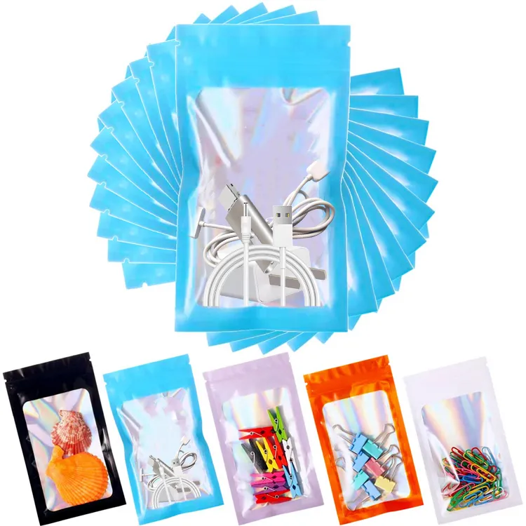 Custom Printing Frosted Mylar Self Sealing Bag Phone Case Pouch Aluminum Foil USB Data Cable Packaging Bag
