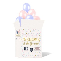 Grand Carton Bébé Douche Boîte D'emballage Décorations Fête Surprise Sexe Révèlent Ballon Boîte en Carton Avec Autocollants D'étanchéité