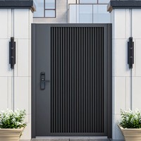 Portail de villa en alliage d'aluminium, style chinois moderne et minimaliste, entrée principale extérieure, design en aluminium forgé, style rural