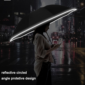 Reflective Edging Strong UV Protection Umbrella Custom 3 Folding Compact Travel Umbrella for Promotion Gift Custom Logo Print