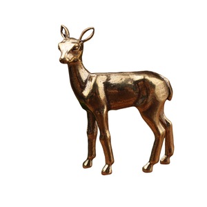 Figuras de Ciervos de Latón, Escultura de Animales de Latón Sólido, Decoración de Mesa para el Hogar, Regalo de Inauguración de Casa - Product Image 5