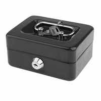 Boîte de rangement en métal portable créative, coffre-fort avec serrure, boîte à argent