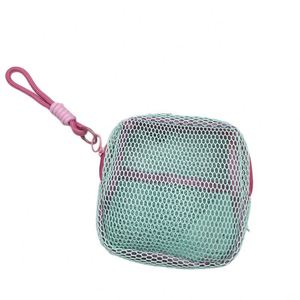 Customize Sales Promotion Mesh Cosmetic Bag Key Chain Mini Coin <b>Purse</b> Lipstick Storage Small Zipper Makeup Bag With Wrist Strap - Product Image 5