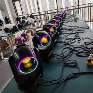 Luces Móviles para DJ de 295W, Iluminación de Escenario con Prisma de 48 Caras, <span class=keywords><strong>13</strong></span> Gobos, 14 Colores, DMX512, Activación por Sonido, Efecto Arcoíris, para Bodas - Product Image 5