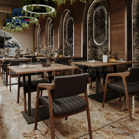 Ensemble de meubles de restaurant de luxe Salle à manger d'angle de luxe Banquette en cuir Café Canapé Mobilier de restaurant Table et chaise