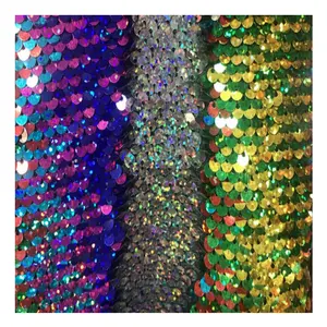 T/C or polyester embossed printed embroidery beaded sequin shiny laser organza fabric for skirt dress wedding decoration