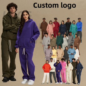 All'ingrosso autunno tuta da <span class=keywords><strong>uomo</strong></span> 2 pezzi Set maglione in pile a manica lunga top + pantaloni tinta unita Pullover Casual felpe con cappuccio - Product Image 6